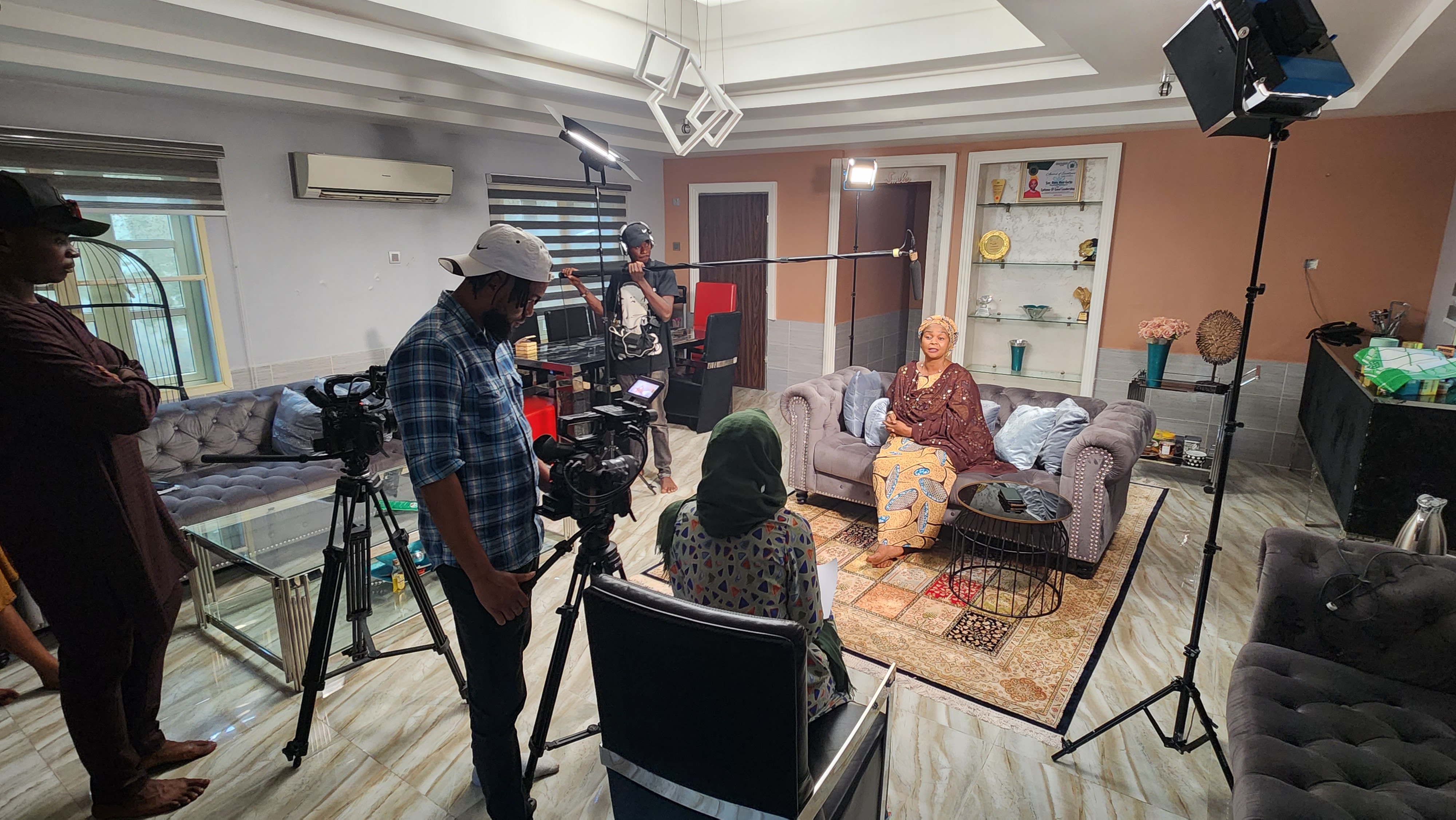 Film interview production setup